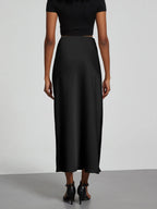 Fashion Satin Party Long Skirt High Waist Solid Color Casual Basic Women Skirts Fishtail Skirt Chic Summer Woman Clothing 2026