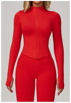 New Women Seamless Zipper Jacket Yoga Long Sleeved Gym Top Yoga Push Up Jacket Fitness Running Workout Sport Coat Women's Shirts