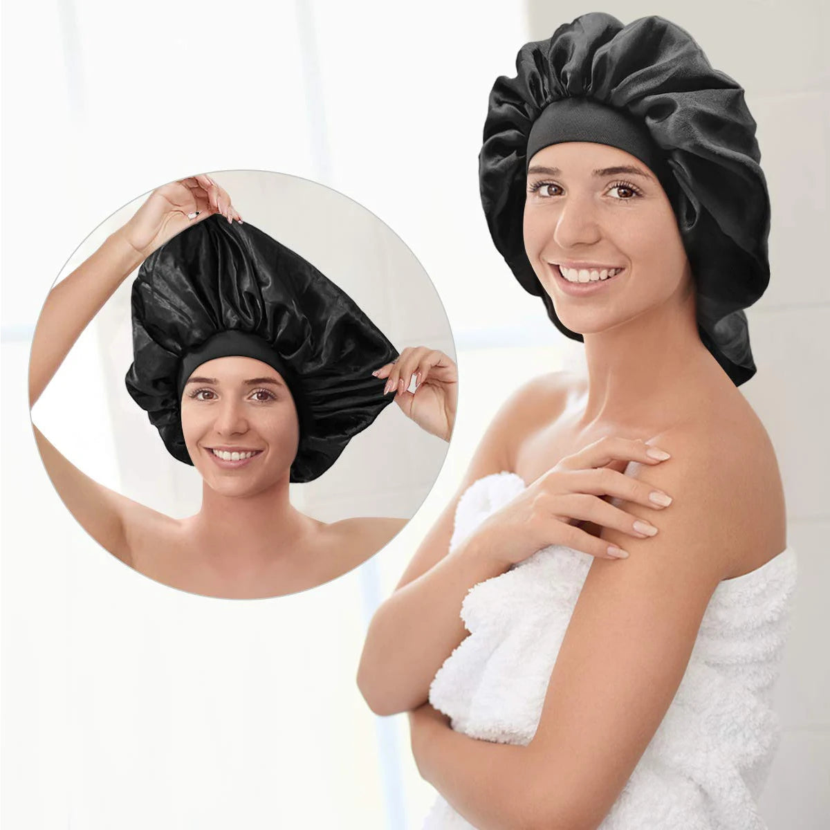 New Silk Sleeping Cap Night Hat Head Cover Bonnet Satin Cheveux Nuit For Curly Hair Care Women Beauty Maintenance Designer