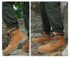 Rotating Button Work Shoes for Men Anti Puncture Work Sneakers Waterproof Work Safety Shoes Non Slip Steel Toe Tactical Boots