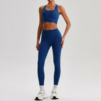 Women's Gym Workout Yoga Outfit Sets Naked feel fabric Beautiful Back Bra outdoor Running Fitness Butt-lifting Yoga Pants Suit
