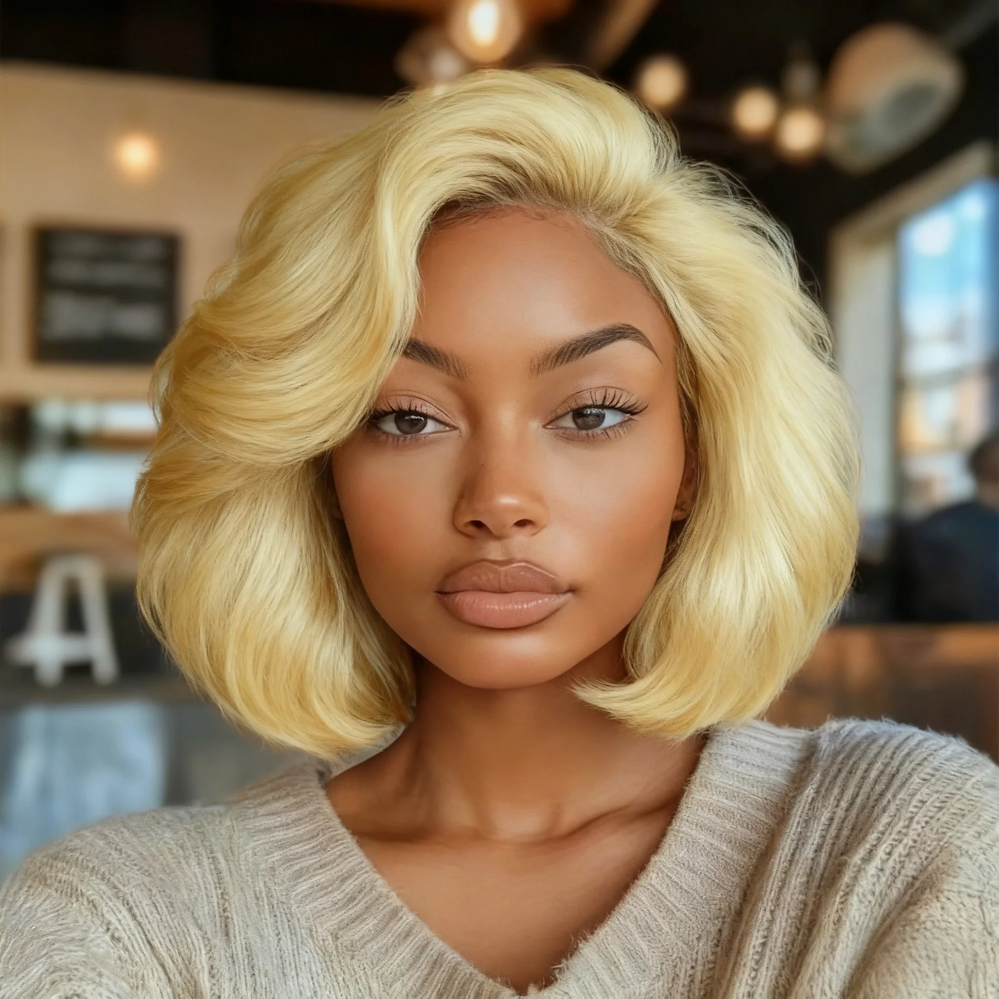 300% Density 13x4 Lace Front wig Short Bob Human Hair Wigs Straight Brazilian Hair Wigs for Women Main image