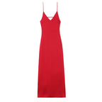 HH Women Summer Yellow Stain V Neck Sling Dress Elegant Sleeveless Loose Maxi Robes 2026 New Ladies Party Holiday Dresses