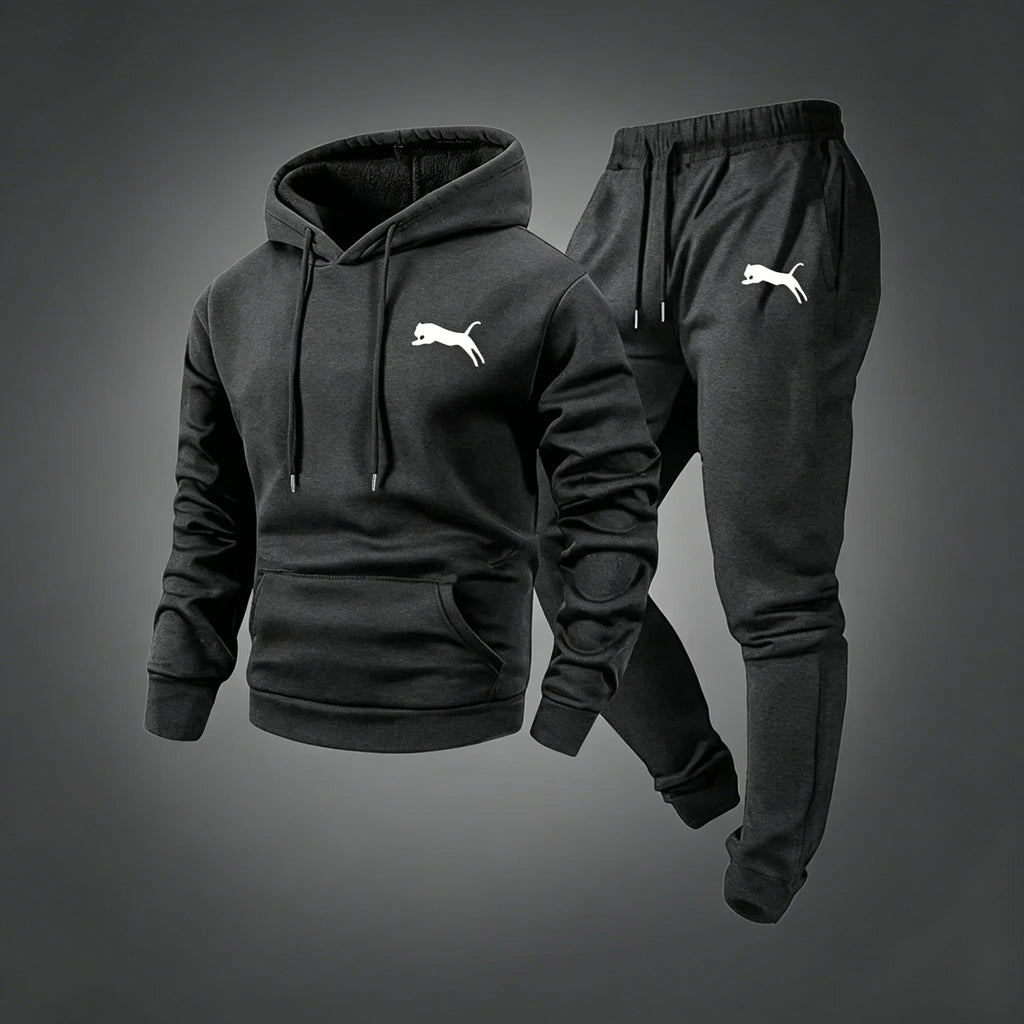 Hot Selling Men's Hooded Sweatshirt Pants Set Casual Tracksuit Streetwear Sportswear Fitness Jogger Outfit 2 Piece Warm Clothing