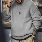 Maden Retro Heavyweight Knitted Sweater Loose Round Neck Pullover Warm Versatile Base Layer Knitwear for Men's Autumn and Winter