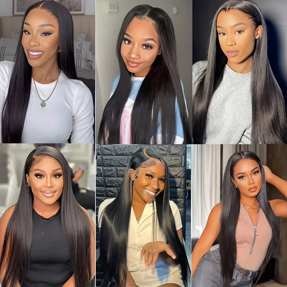 100% Human Hair 250% Density 13x4 Straight HD Lace Front Wig 30 40 Inch 13x6 Lace Frontal Wigs 5x5 Glueless Clourse Brazilian