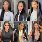 100% Human Hair 250% Density 13x4 Straight HD Lace Front Wig 30 40 Inch 13x6 Lace Frontal Wigs 5x5 Glueless Clourse Brazilian