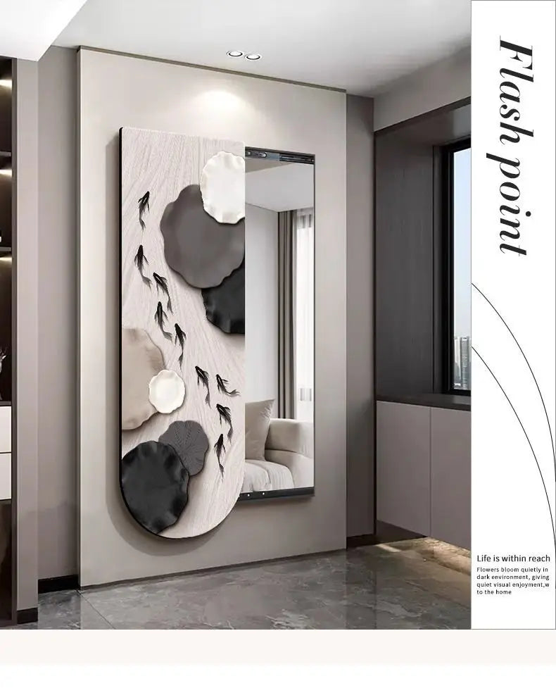 Bathroom Rectangle Mirror Organizer Creative Black Wall Mirror Bedroom Ornament Decorazioni Casa Home Furniture Accessories