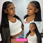 Straight Human Hair Wigs 13X6 Hd Lace Frontal Wig 30 40 Inch 13X4 Brazilian Pre Plucked Front Black Wig For Women 250 Density