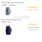 Fashion High Waist Sexy Skinny Stretch Jeans for Women Button Fly Straight Leg Pencil Pants Wrap Hips Trousers Y2K Streetwear