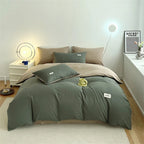 INS style high luxury solid color double-sided style single couple quilt cover soft luxury hotel & apartment & home bedding