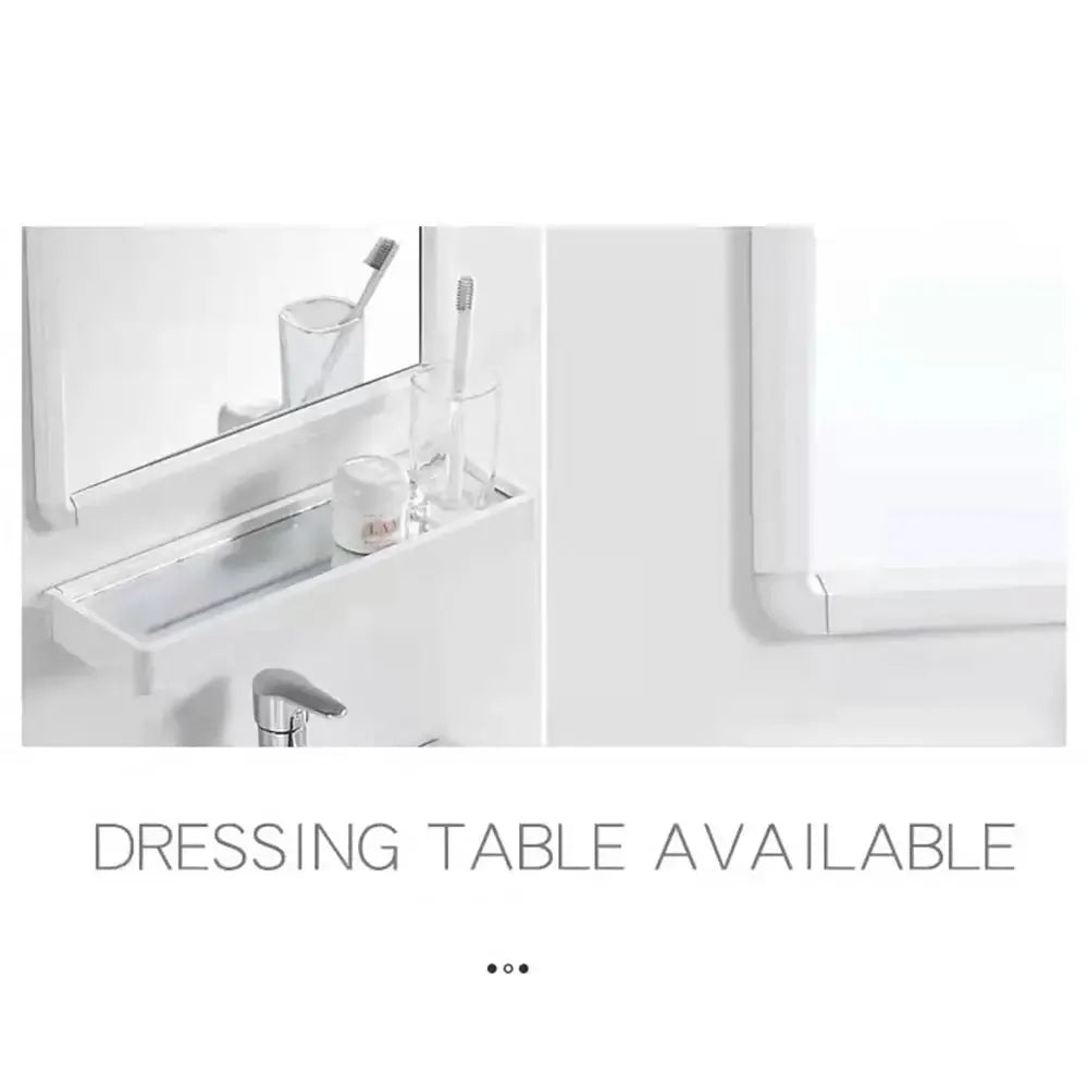 Rectangle Wall Hanging Mirror Metal Framed Black White Dressing Mirror Rounded Corner Wall-Mounted Makeup Mirrors Entryway