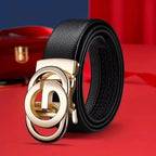 Men's Business Belt - Genuine High Quality Alloy Automatic Buckle Belt, Fashionable Buckle Fashionable Luxury Casual Belt