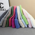 Letter Fluffy Angora Fur Beanies Winter Hat for Woman Luxury Fluffy Knited Hat Bonnet Lady Autumn Winter Warm Skullies Cap