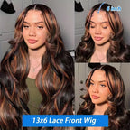 1B/30 Highlight Wig Body Wave Human Hair 13x6 Lace Front Wig Pre Plucked Pre Cut Lace 5x5 Glueless Wigs Human Hair 220% Density