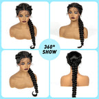 Twist Braided Wigs Synthetic Lace Front Handmade Knotelss Braided Lace Wigs Natural Braidis Wigs with Baby Hair for Black Women