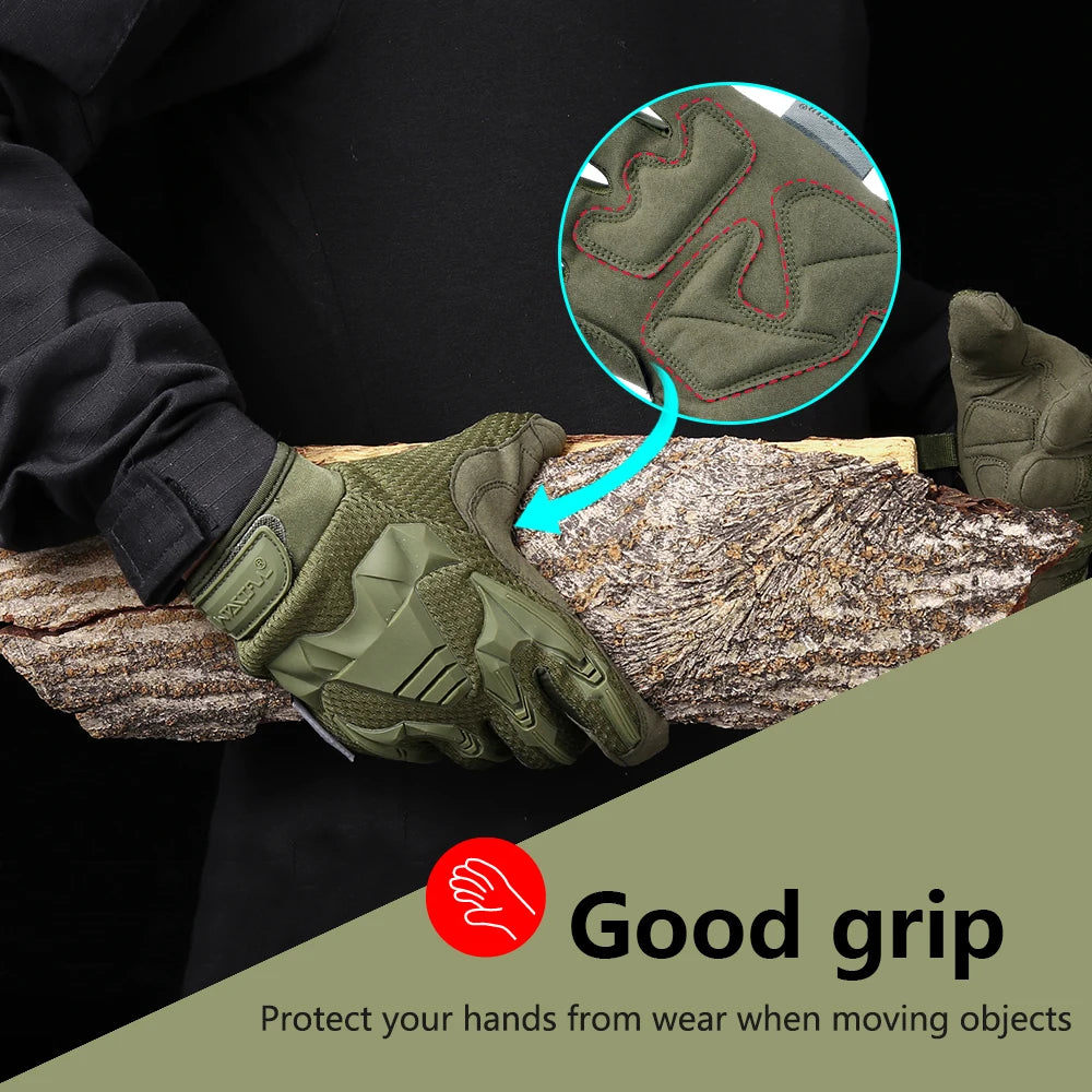 Camo Tactical Gloves Men Outdoor Hunting Hiking Climbing Sports Camping Combat Anti-skid Cycling Bike Full Finger Mittens Women