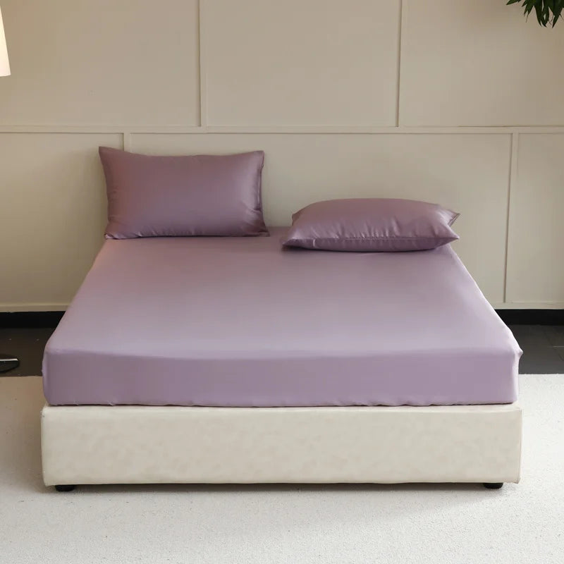 Mulberry Silk Fitted Bed Sheet with Elastic Bands Luxury Mattress Cover Single Double King Queen Size Bed Cover 100/140/200/220