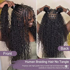 Human Hair Bulk Boho Braids Burmese Curly Bundles Human Hair Bulks For Bohemian Knotless Braiding Virgin Crochet Hair Extensions
