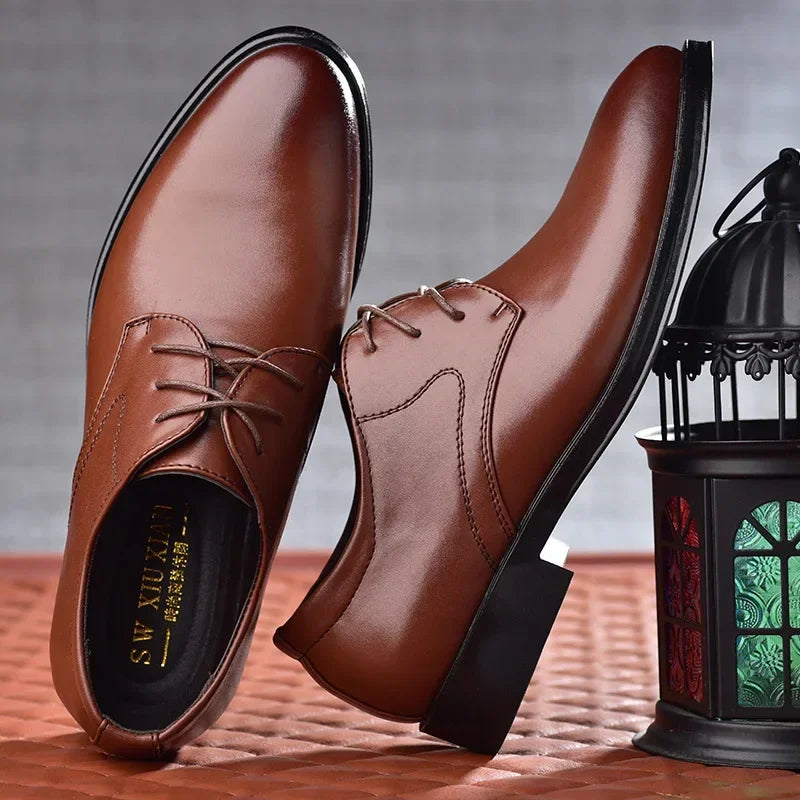 Customizable New Hot Selling Man Formal Black Leather Men Lace Up Oxfords Business Casual Shoes Tailor-made Suits MNX002069