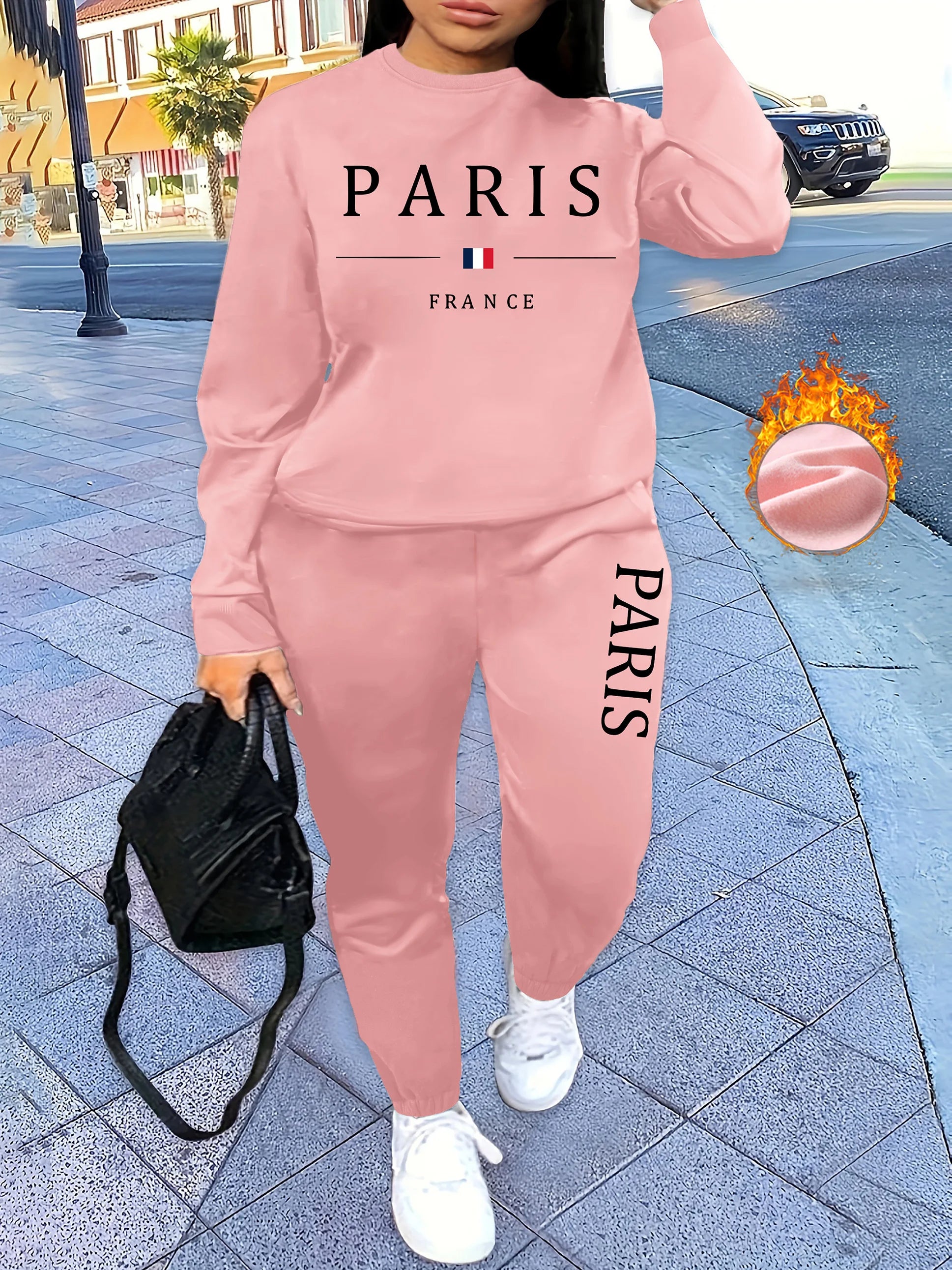 Womans Tracksuit Two Piece Set Hooded Sweatshirts+Sweatpants Suit Lady Casual Jogging Pullovers Fashion Sports Outfits Clothing Secondary image