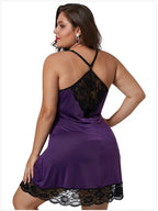 8XL Plus Size Sexy Lace Nightgown for Women Summer Pajamas Dress V Neck Bodydoll Sleeveless Nightdress Plumpy Female Homewear