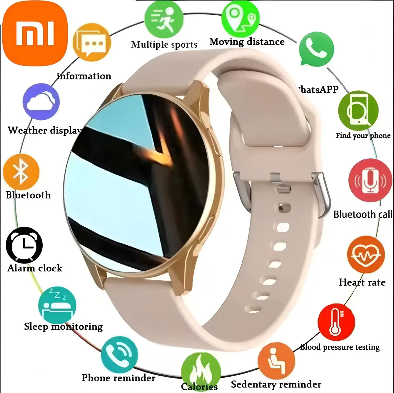 Xiaomi Women Bluetooth Call Smart Watch HeartRate Blood Pressure Monitoring Smartwatches Waterproof Men Smartwatch Android IOS Main image