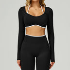 Seamless Yoga Long Sleeved Quick Dry T-Shirt Women Gym Top Women Fitness Sports Crop Top Ribbed Female Long Sleeve Yoga Clothing