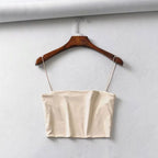 2026 Summer Women's Crop Top Sexy Elastic Cotton Camis sleeveless Short Tank Top Bar