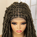 Synthetic Full Lace Locs Braided Wigs for Black Women 24 inches Knotless Box Dreadlock Braids Wig Lace Frontal Braiding Wig