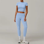 2-Piece Yoga Set – Crop Top & High Waist Leggings