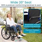 Bariatric Wheelchair for Adults Supports 400 lbs Foldable, Heavy Duty, Manual amp Transport Wheel Chair Portable Senior Drive T