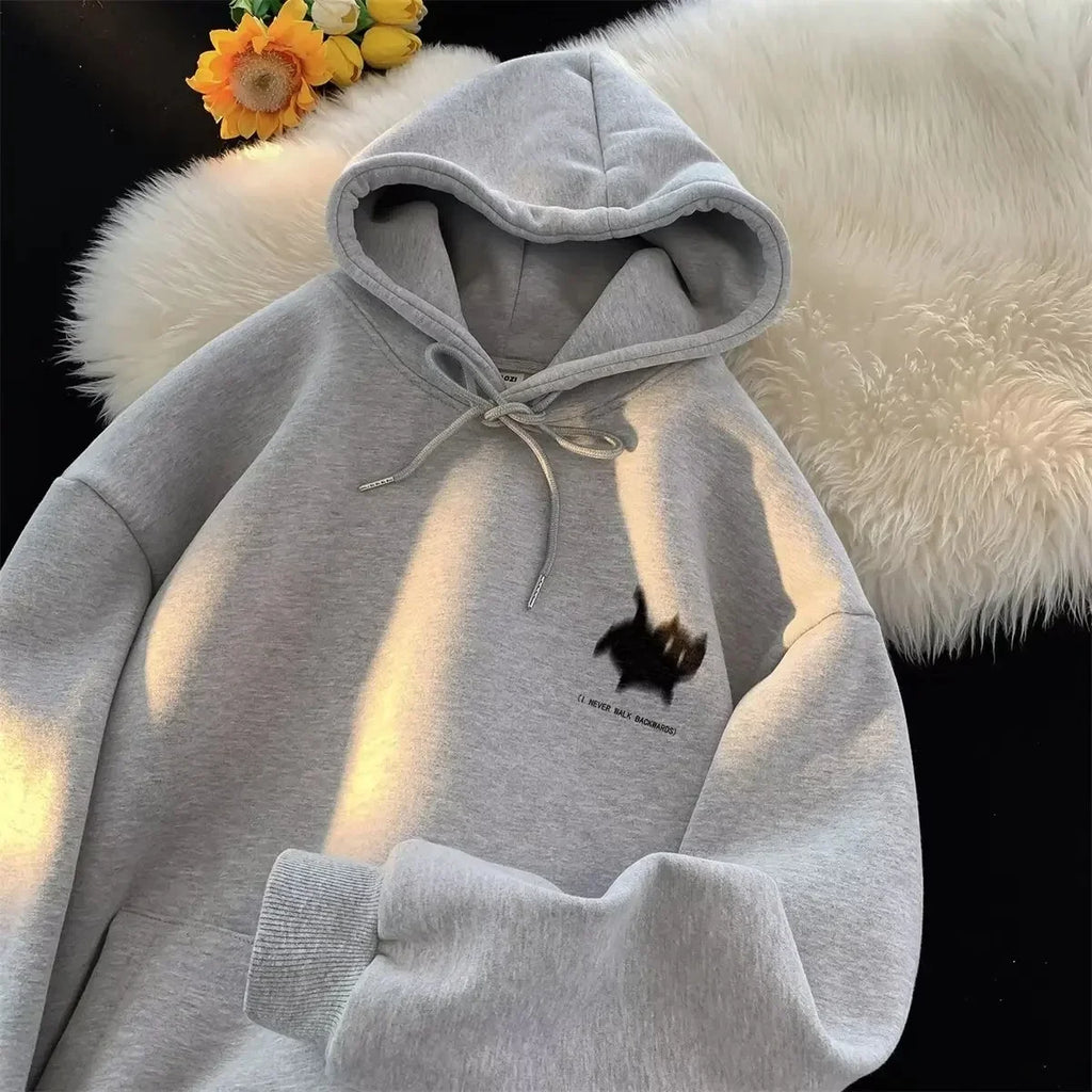Casual men's hoodie fashionable cat-print streetwear comfortable and high-quality hoodie fashionable men's top