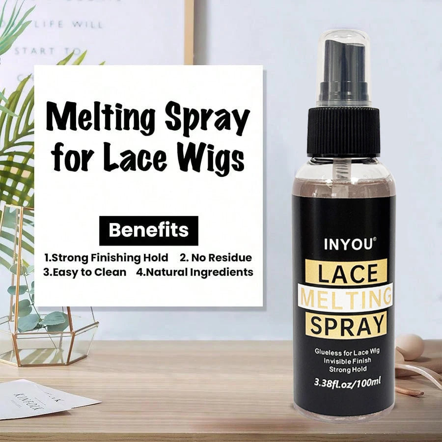 100ML Lace Wig Melting And Holding Spray Strong Natural Finish Wig Adhesive Glue for Lace Front Melt Super Hold Hair Spray Secondary image