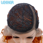 Lekker Ginger Short Pixie Cut Wavy Bob 13x1 C Part Lace Front 100% Human Hair Wigs For Women Brazilian Remy Hair Clearance Wigs