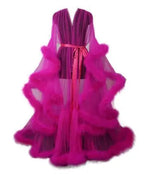 Sexy Deep V-neck Tulle Maternity Dresses Lace Hollow Horn Long-sleeved Feather Trailing Dress Photo Photography Props Vestidos