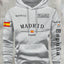 Spanish flag madrid printed Autumn and Winter Warm Cotton Men's Fleece Oversized Hoodie Outdoor Commuter Men's High Elastic top