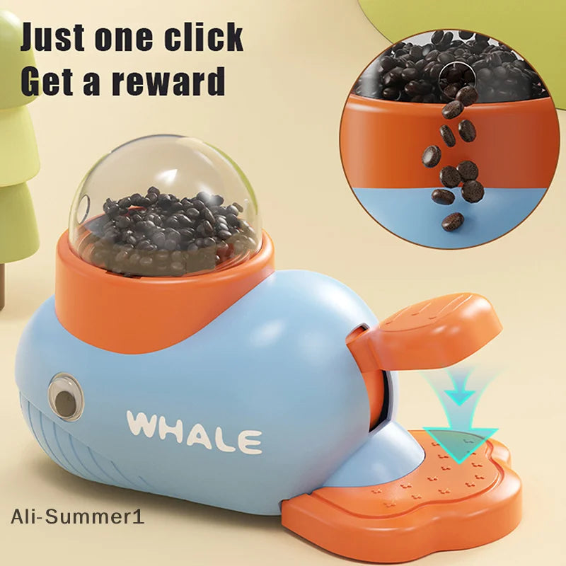 【E】Pet Snack Feeder Dog Food Dispenser Automatic Feeder Puppy Cartoon Duck Whale Design Used To Train Cats Accessories Supplies Main image