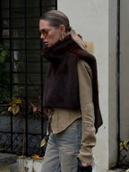 Solid Faux Fur Vest Crop Top Women Fashion Turtleneck Fluffy Short Tank Tops 2025 Winter Female Elegant Sleeveless Jacket Coat