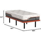 Adjustable Twin XL Hybrid Mattress - Luxury Gel Memory Foam with 319 Pocket Springs, Massage, Wireless Remote, USB Port, Under B