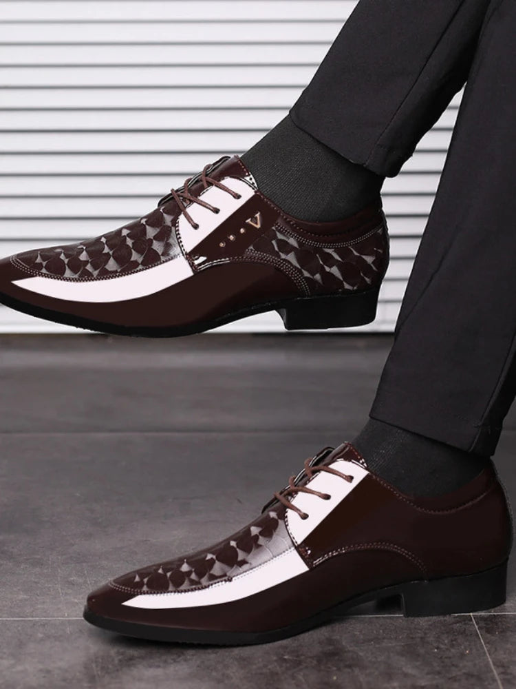 Oxfords Leather Men's Shoes Casual Dress Men Lace Up Breathable Formal Office for Man Big Size 38-48 Flats 2026