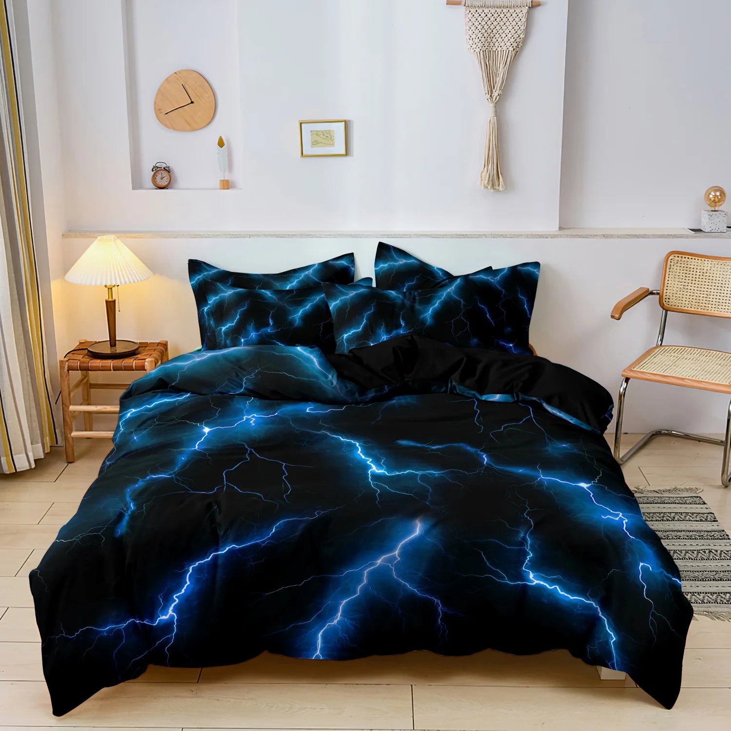 3D Printed Duvet Cover Set (No Filling) Lightning Thunder Pattern Soft Bedding Set Single Twin Size For Kids Adult Home Decor