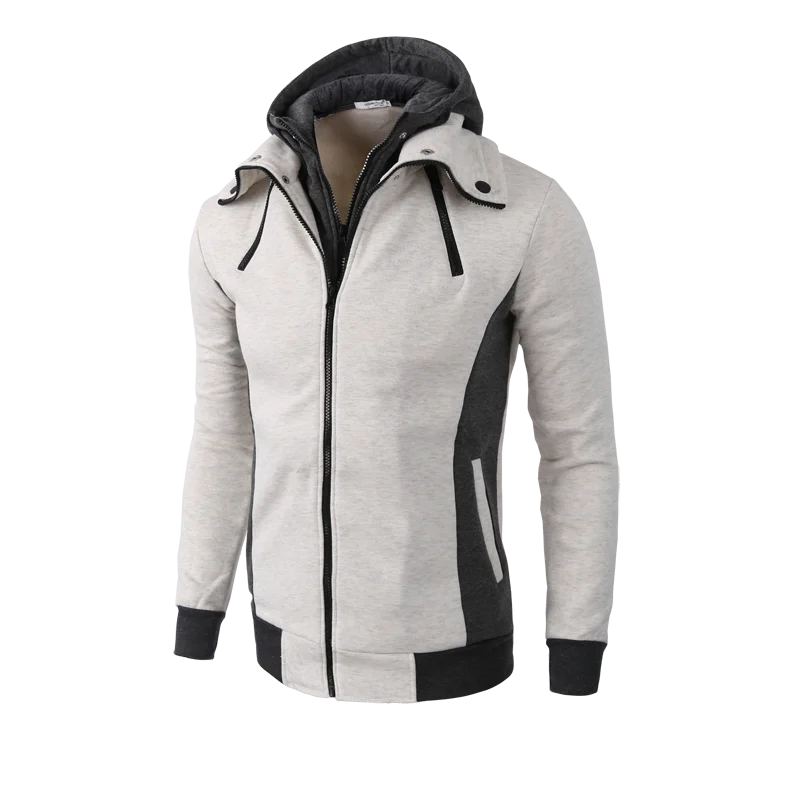 2024 New Autumn Men Sweatshirts Long Sleeve Jacket Hoodie Zipper Closure Jacket Male Hoodies Sweatshirt Slim Fit Male Clothing