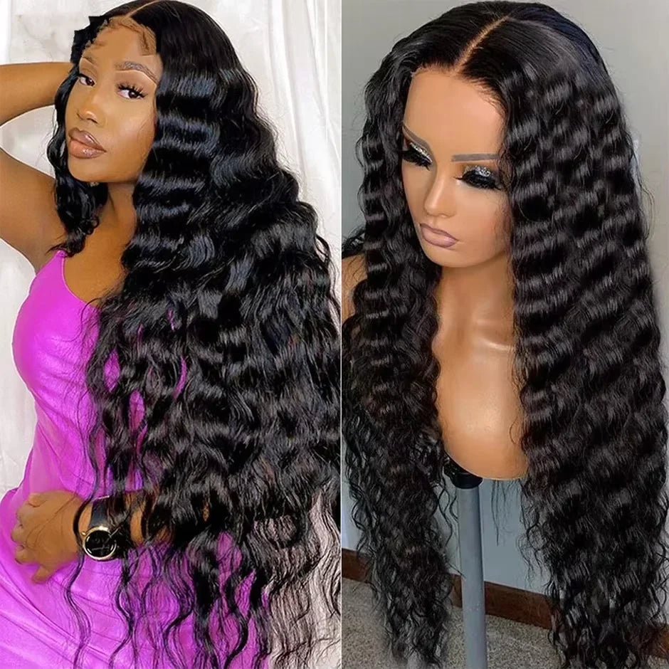 Yawawe Hair Glueless preplucked Deep wave human wigs ready to go HD lace frontal wig Wear Go human hair wigs for women Main image