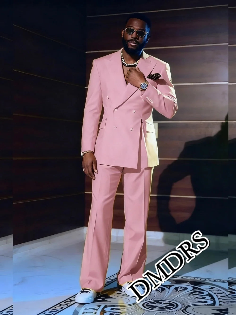 Stylish Pink Men's Suit Set 2PCS  For Wedding Formal Business Men's Suit Set Stylish Office Men's Suit Set Secondary image