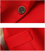 Women Blazer Casual Single Button Long Sleeve Red Black White Slim Suit Ladies Office Coat Fashion New Winter Autumn Jacket 2025 & 2026