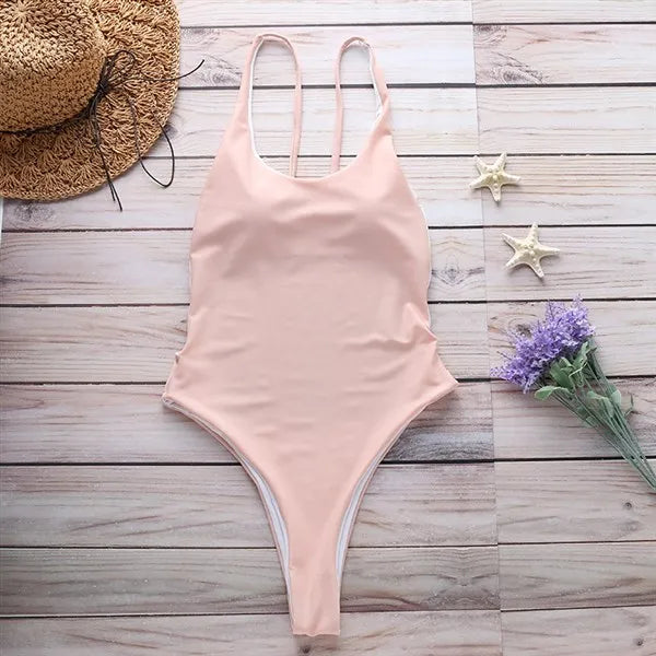 Sexy  Color Women's One-Piece Bikini Swimsuit Cetitive Swimwear No Sve Fixed Chest Pad e Design Z-LAI Brand