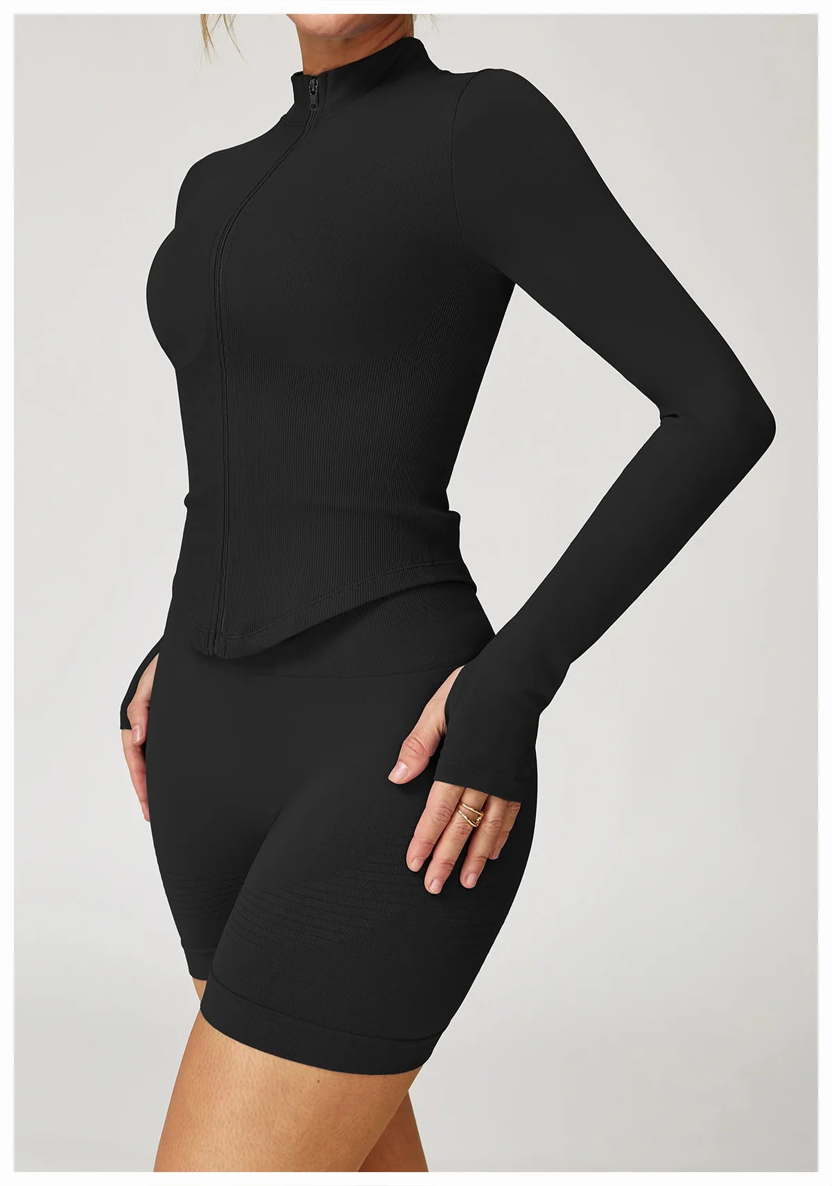 New Women Seamless Zipper Jacket Yoga Long Sleeved Gym Top Yoga Push Up Jacket Fitness Running Workout Sport Coat Women's Shirts
