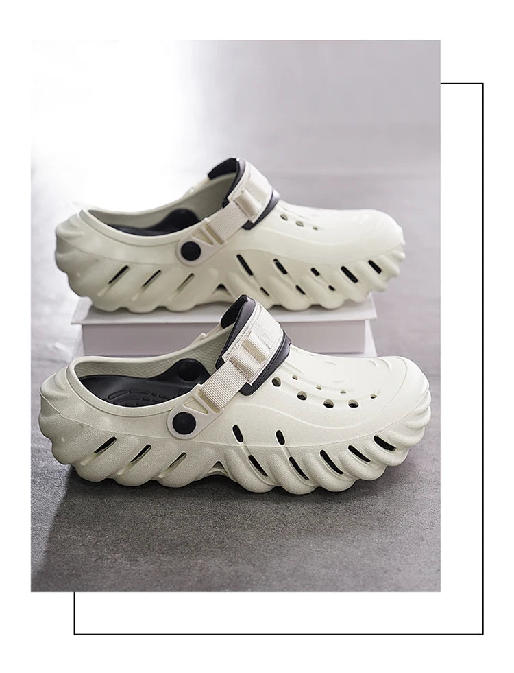 New Men's Fashionable Versatile Sandals Anti Slip and Wear-resistant Shoes Thick Soled Soft Soled Slippers Breathable