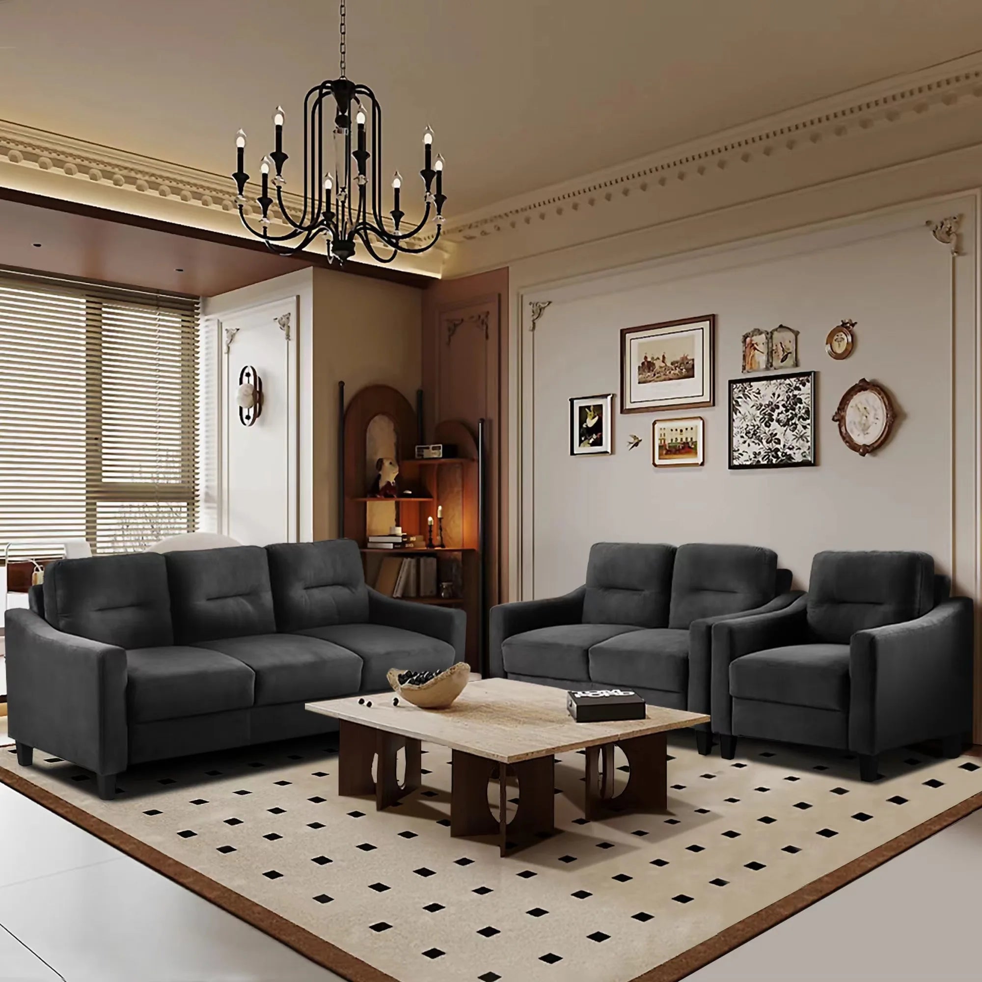 Comfortable Sectional Sofas for Living Room, Small Spaces - Chenille Fabric, Sturdy Frame, Modern Design